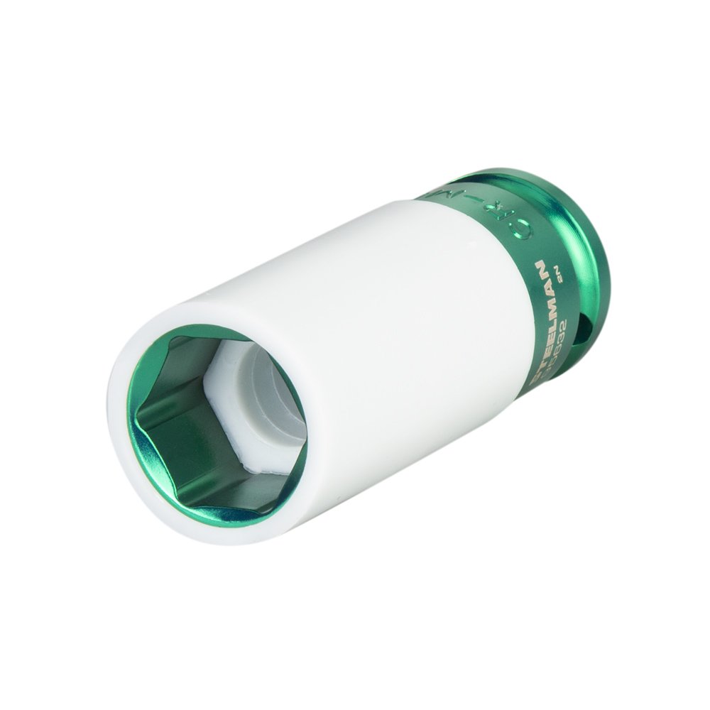 Steelman 22mm Sleeved Socket, Wheel and Lug Nut Protector Polyethylene Sleeve and Insert, Non-Marring, Long, 6-Point, 1/2-inch Drive - Image 3