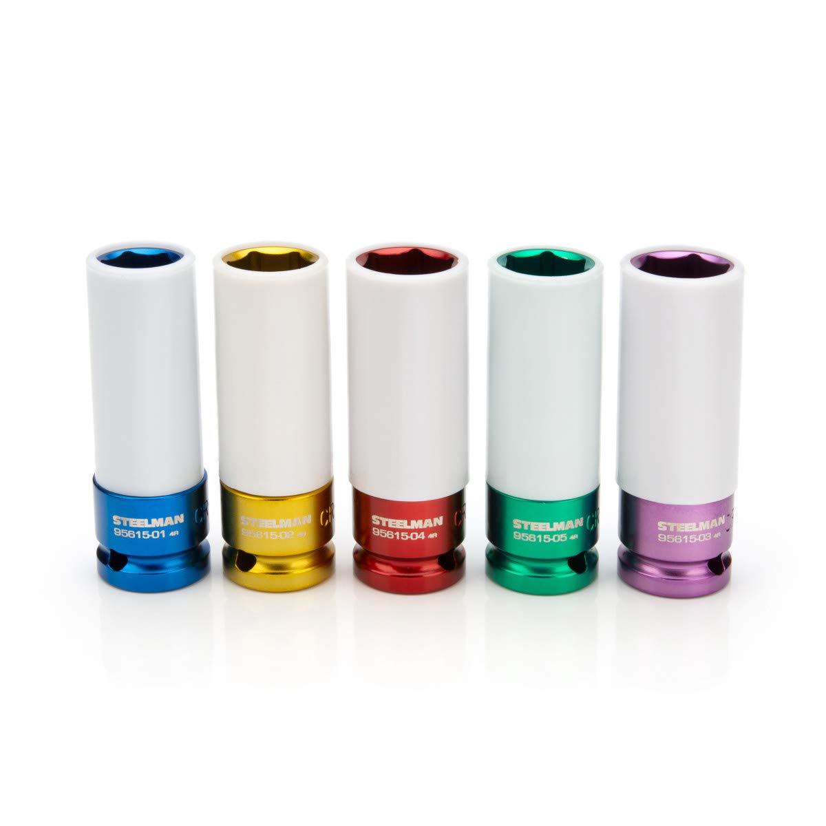 Steelman 5-Piece Sleeved Socket Set, Protects Wheels from Damage, Variety of Metric and Standard Sizes - Image 3