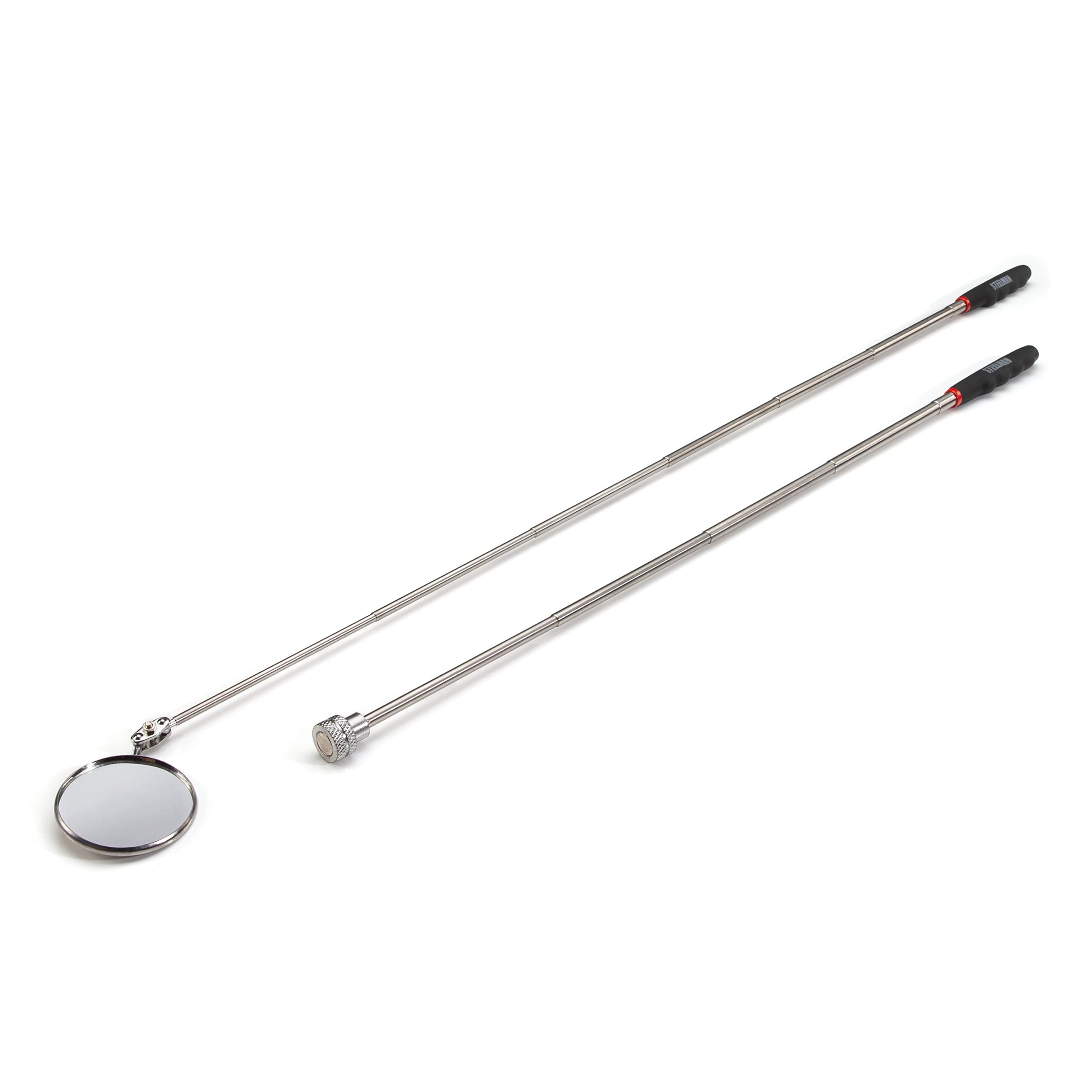 Steelman Telescoping Inspection Mirror and Magnetic Retrieval Tool Kit, Swivel Heads, Extendable Ergonomic Handles, Hold Up to 8 Pounds, 4-Piece Set - Image 4